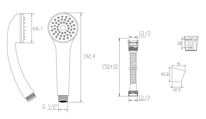 Душовий набір Invena Eol AU-14-M01 - 374663998
