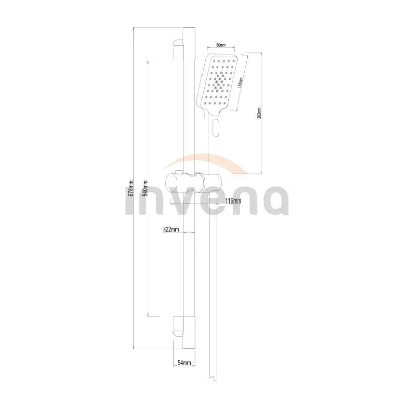 Душовий набір Invena MIDNIGHT AU-35-014 - 536394643