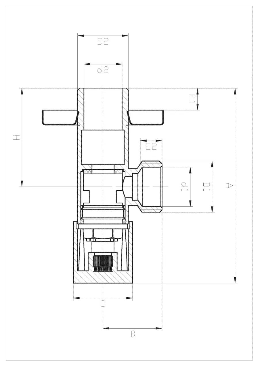 Кран відсікаючий, керамічний картридж, 1/2""х3/4"", ZW-49-020 - 252180