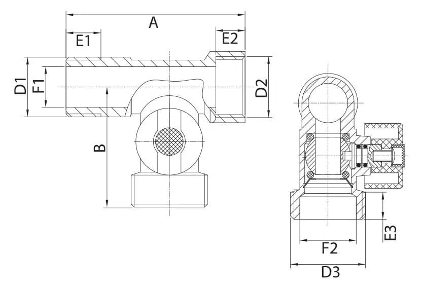 Кран кульовий триходовий Invena ZW-16-020 1/2""З x 1/2""В x 3/4""З - 584334624