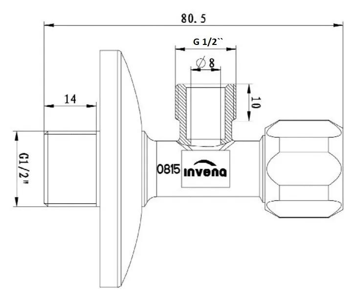 Кран угловой Invena ZW-52-015 отсекающий - 252205
