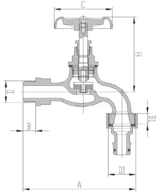Кран садовий, чавунний Invena ZW-68-015 - 332697448