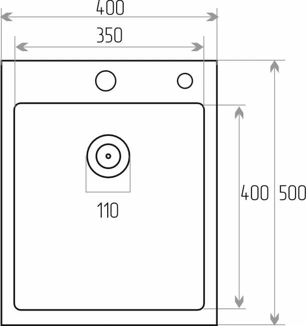 Кухонная мойка PVD черная 40×50 VALESO Handmade (сифон спиральный 3,0/0,8) - 040458376