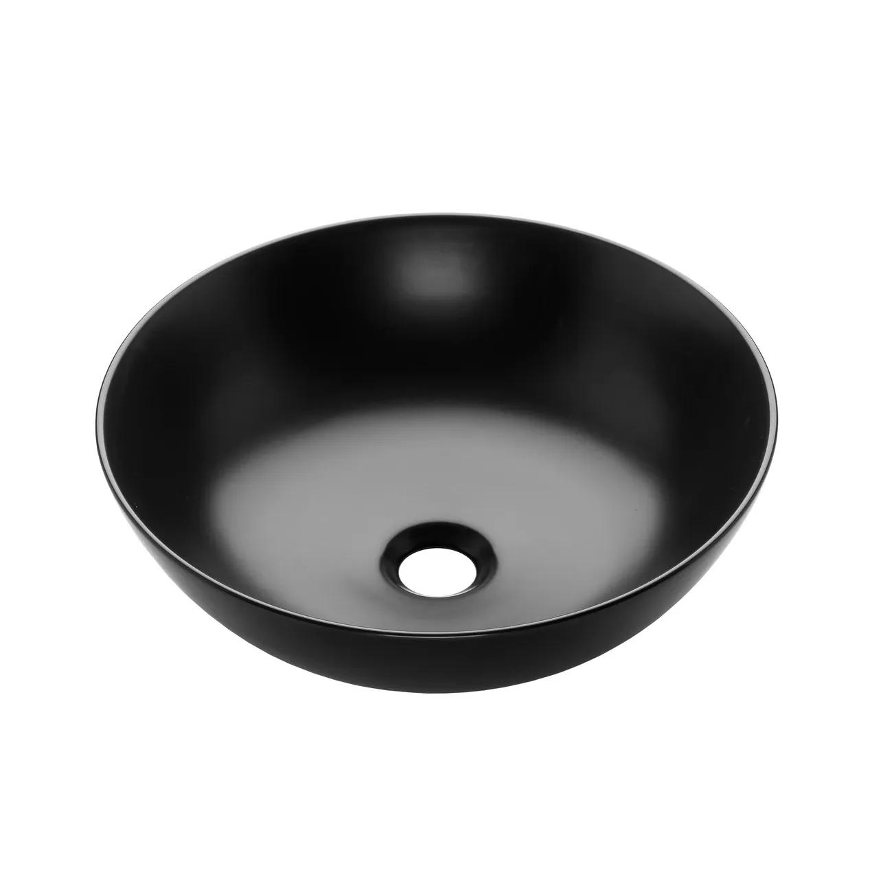 Раковина накладная, круглая 40 см, Dokos, черный, полуматовая, CE-19-005 - 252392