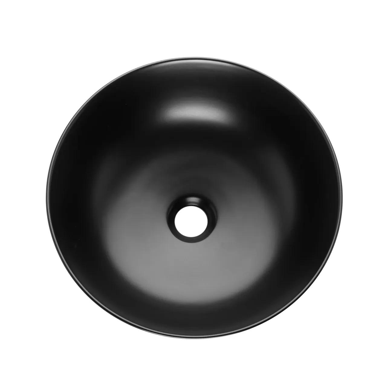 Раковина накладная, круглая 40 см, Dokos, черный, полуматовая, CE-19-005 - 252393