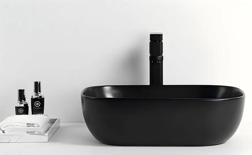 Раковина Invena Westa CE-24-005 накладна керамічна, чорна - 252485