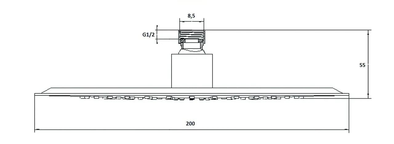 Верхний душ Invena Eco Pax 20 EXE, SC-D1-016 - 695167942