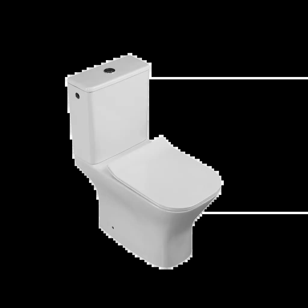 Унітаз-компакт Invena Nyks безобідковий (Rimless), квадратний, з сидінням Soft-Close - 588633977