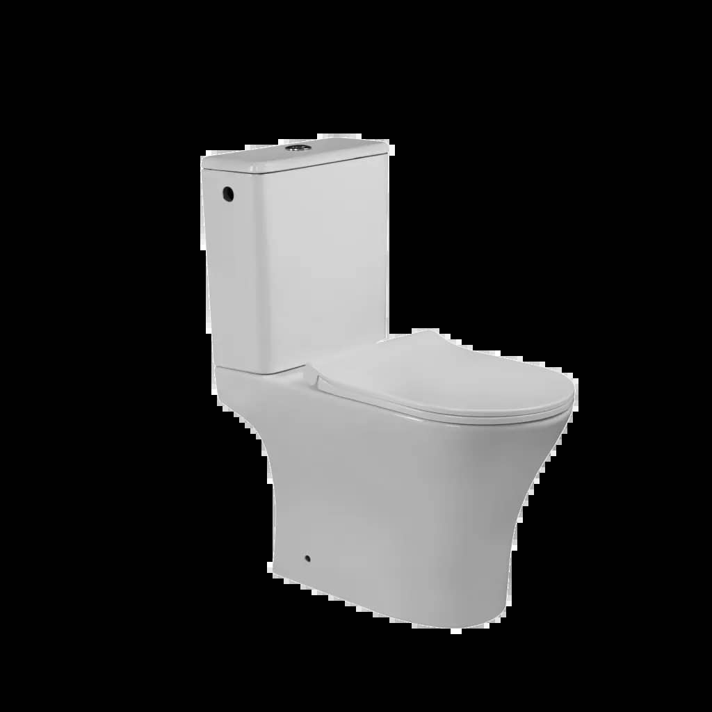 Унітаз-компакт Invena Siros безобідковий (Rimless), круглий, з сидінням Soft-Close - 253353