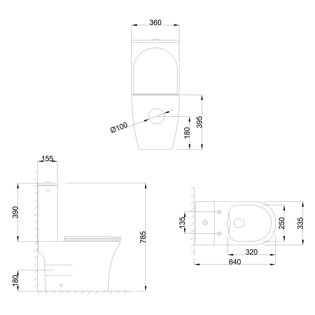 Унітаз-компакт Invena Siros безобідковий (Rimless), круглий, з сидінням Soft-Close - 977003978