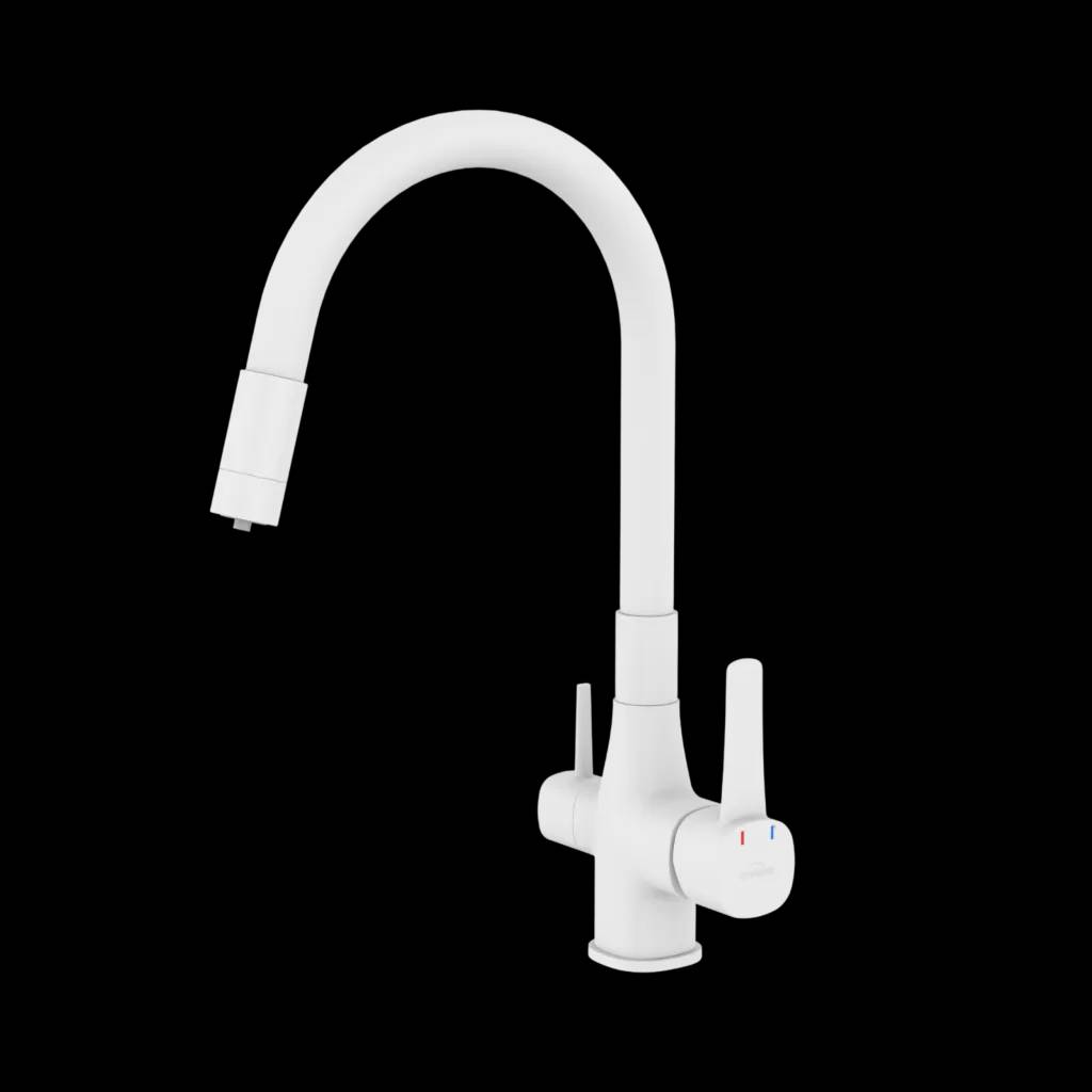 Смеситель кухонный с фильтром белый GLAMOUR BZ-02-F02 - 253445