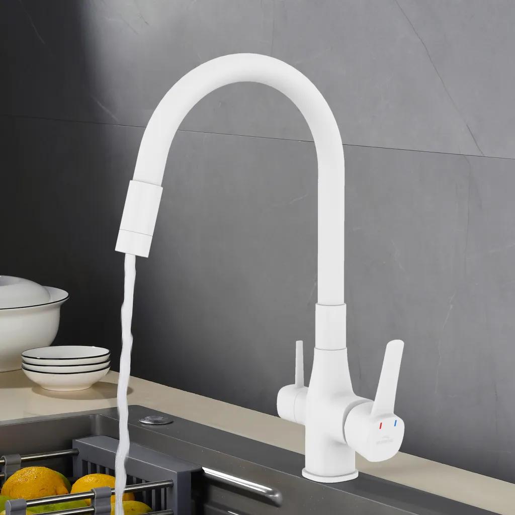 Смеситель кухонный с фильтром белый GLAMOUR BZ-02-F02 - 253453