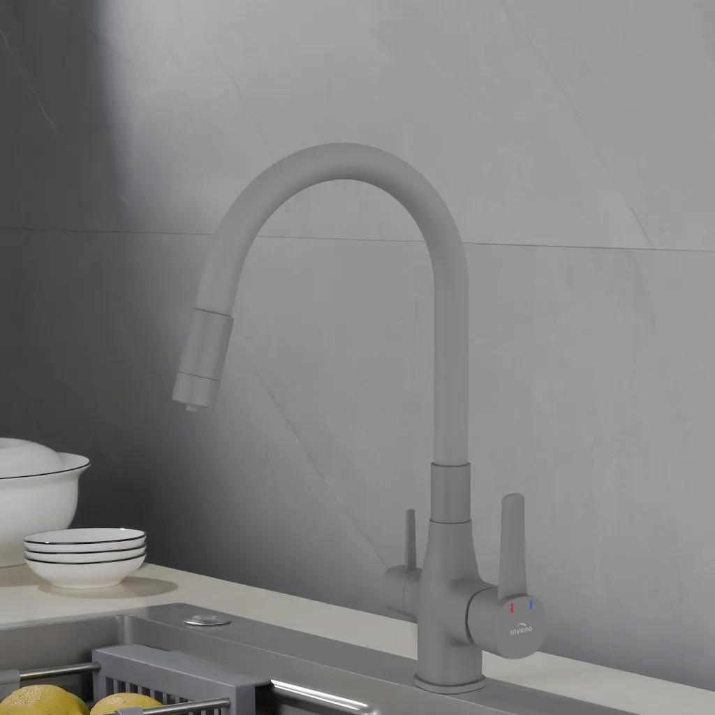 Смеситель кухонный с фильтром серый GLAMOUR BZ-02-F05 - 253463
