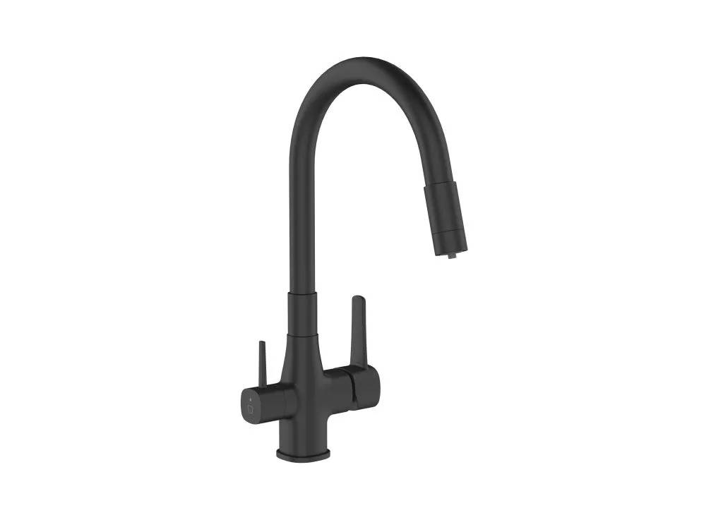 Смеситель кухонный с фильтром черный GLAMOUR BZ-02-F04 - 253475