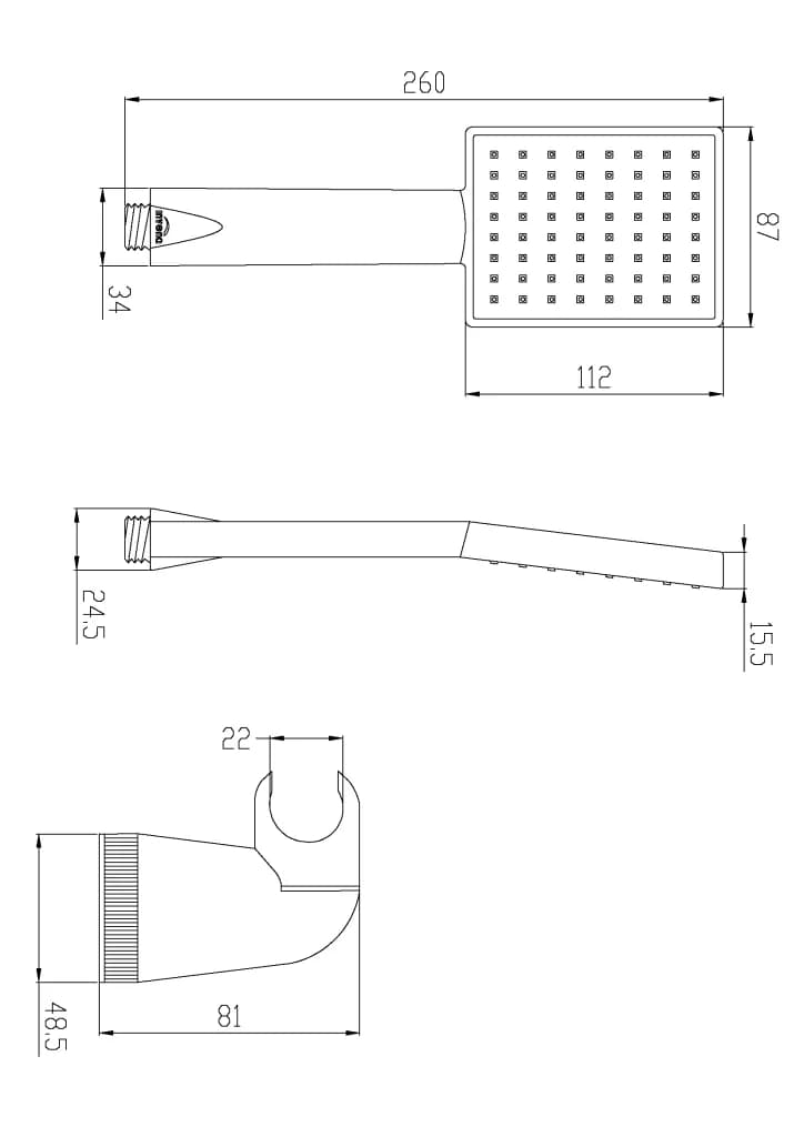 Точковий душовий набірі MINI Patras, хромований, AU-31-M01 - 017452242