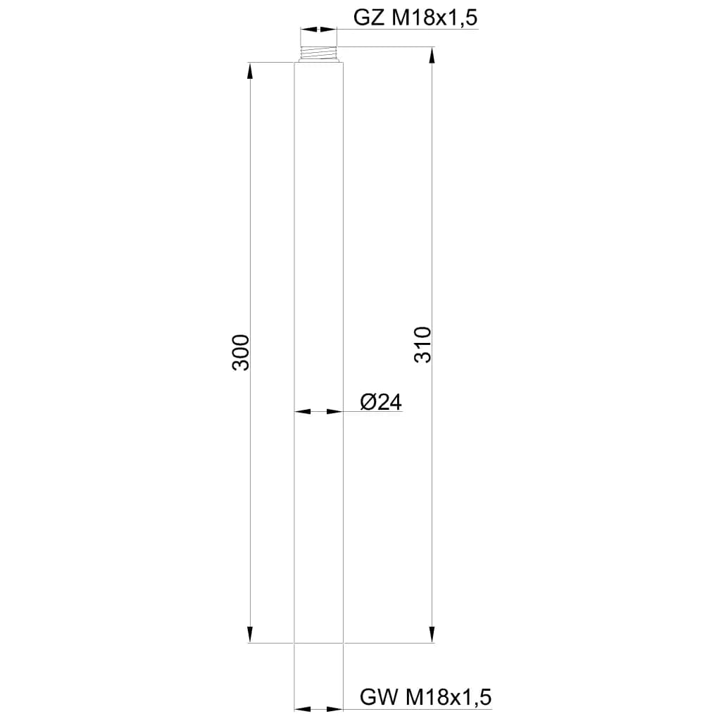Удлинитель для душевых систем INVENA 30 см, хром SC-D1-182 - 051540825