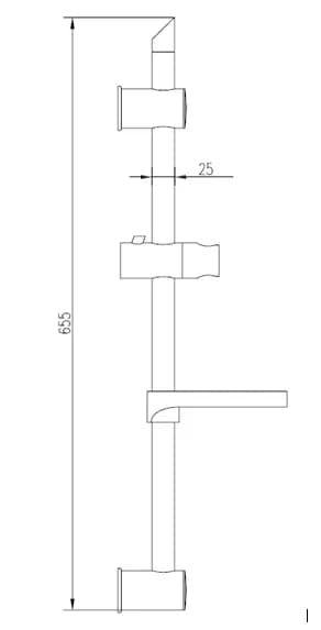 Штанга для душа з тримачем + мильничка, AU-21-K01 - 736795285