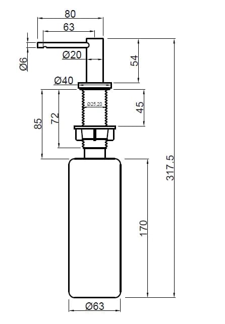 Дозатор до кухонної мийки, чорний, Invena ISSA AA-23-004 - 122690967