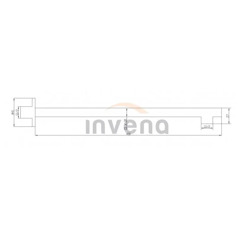 Кронштейн з настінним кріпленням прямокутний чорний Invena SC-D1-078 - 028032393