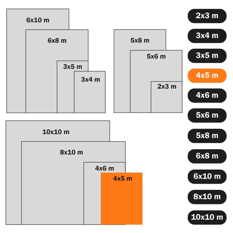 Тент тарпаулиновый Polax 4 x 5м, 45 г/м², с люверсами, двусторонняя ламинация (70-098) - 886267540