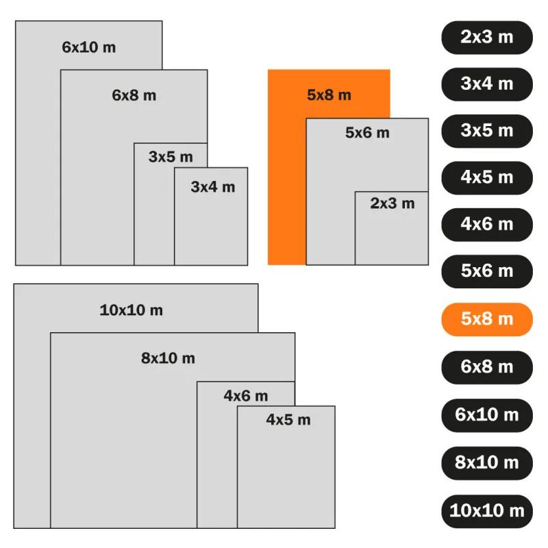 Тент тарпаулиновый Polax 5 x 8м, 45 г/м², с люверсами, двусторонняя ламинация (70-101) - 254183