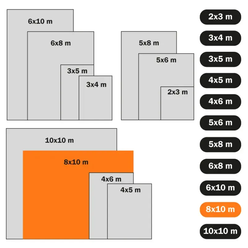 Тент тарпаулиновый Polax 8 × 10 м, 80 г/м², с люверсами, двусторонняя ламинация (70-115) - 254290