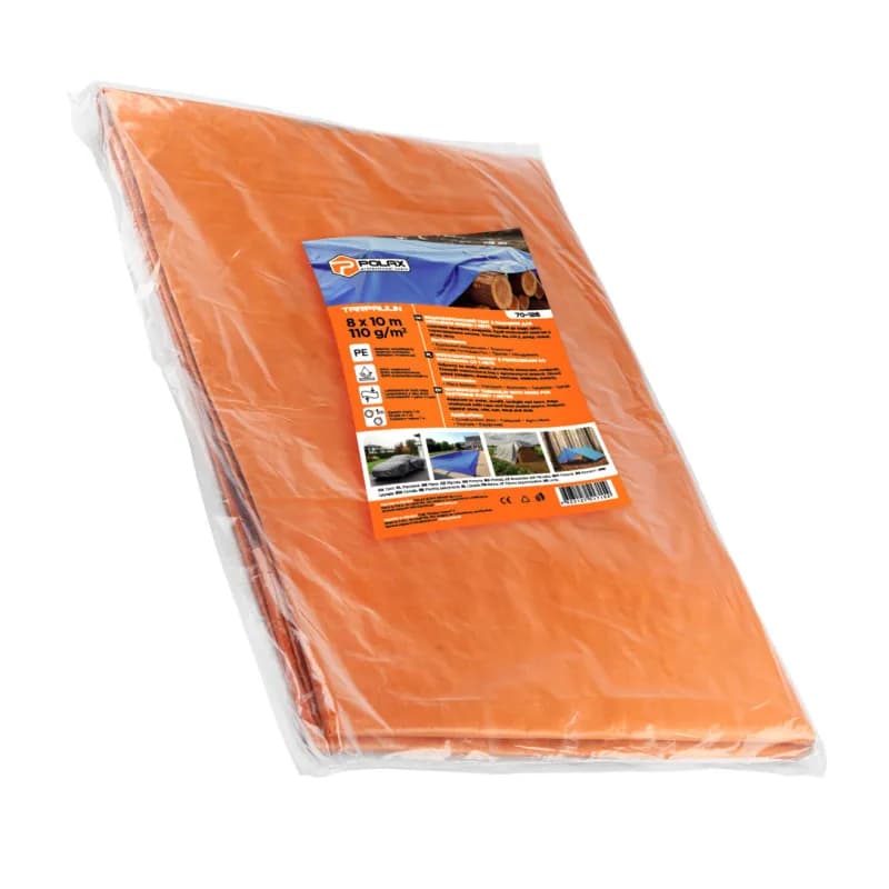 Тент тарпаулиновый Polax 8 × 10 м, 110 г/м², с люверсами, двусторонняя ламинация (70-126) - 298074180