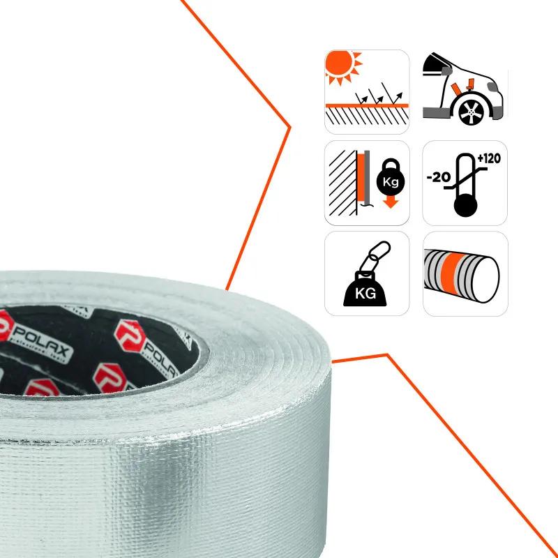 Скотч алюмінієвий армований Polax клейка стрічка 50 мм х 50 м (101-108) - 255404