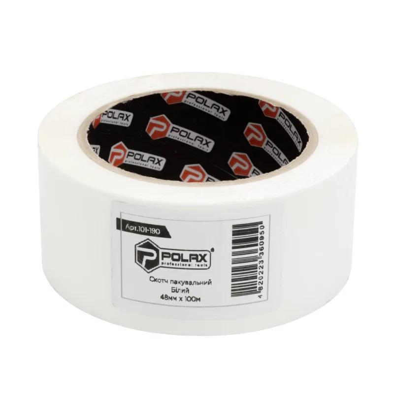 Клейка стрічка Polax скотч пакувальний, білий 45мм х 100м (101-190) - 255602