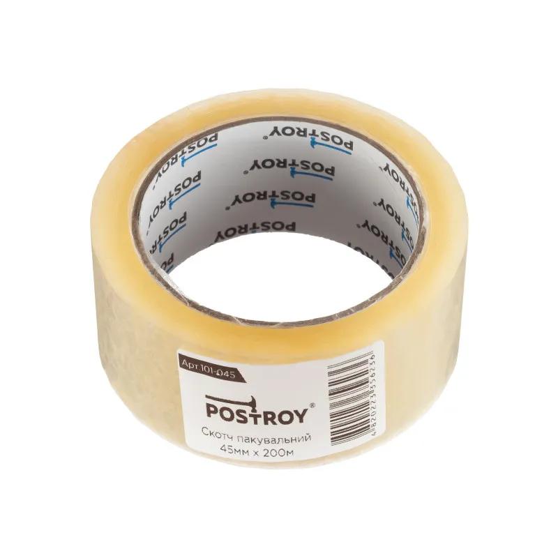 Клейкая лента Postroy скотч упаковочный 200 м x 45 мм (101-045) - 255773