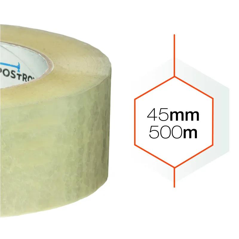 Клейка стрічка Postroy скотч пакувальний 500 м x 45 мм (101-047) - 255781