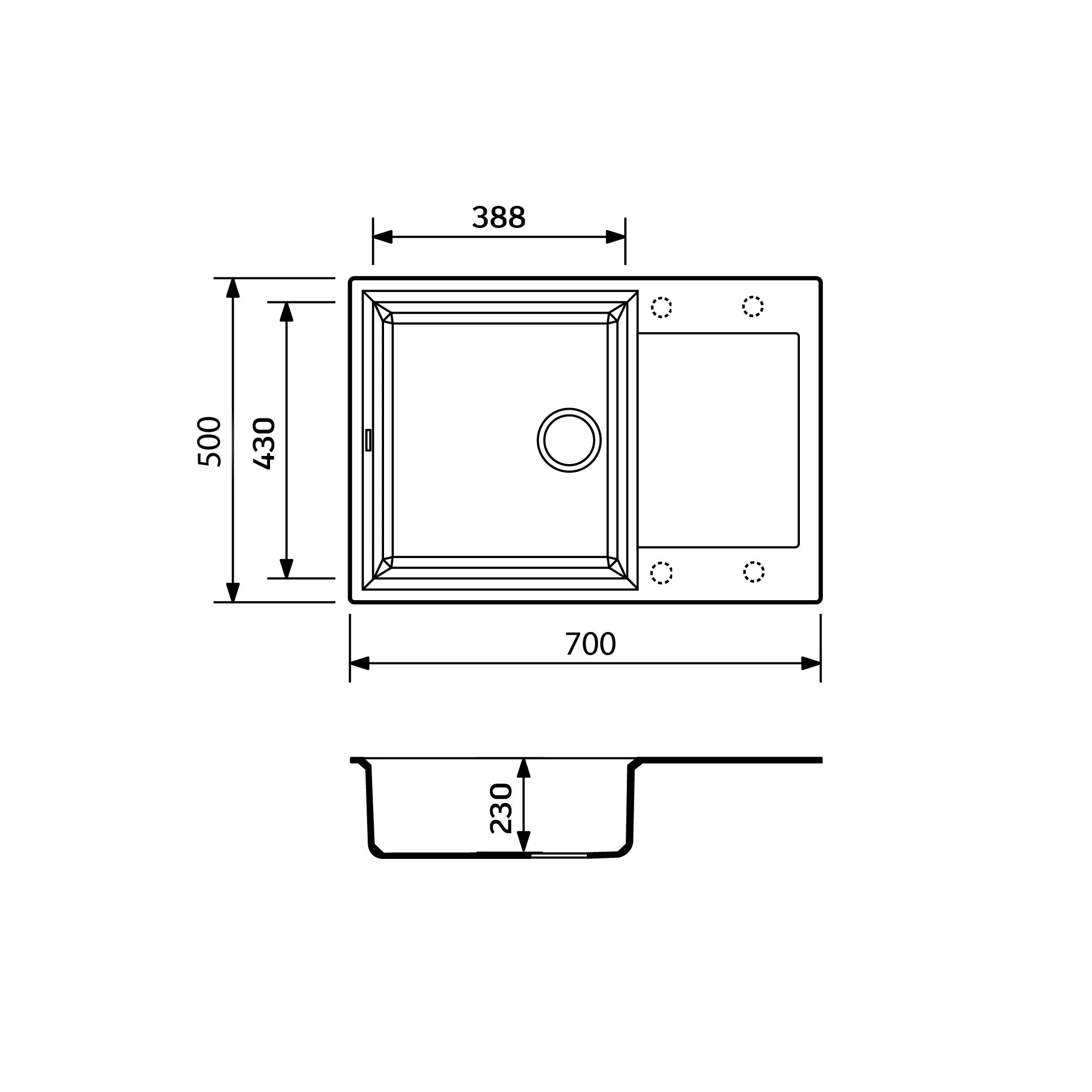 Кухонна мийка Adamant HORIZON MEDIUM Антрацит - 256342