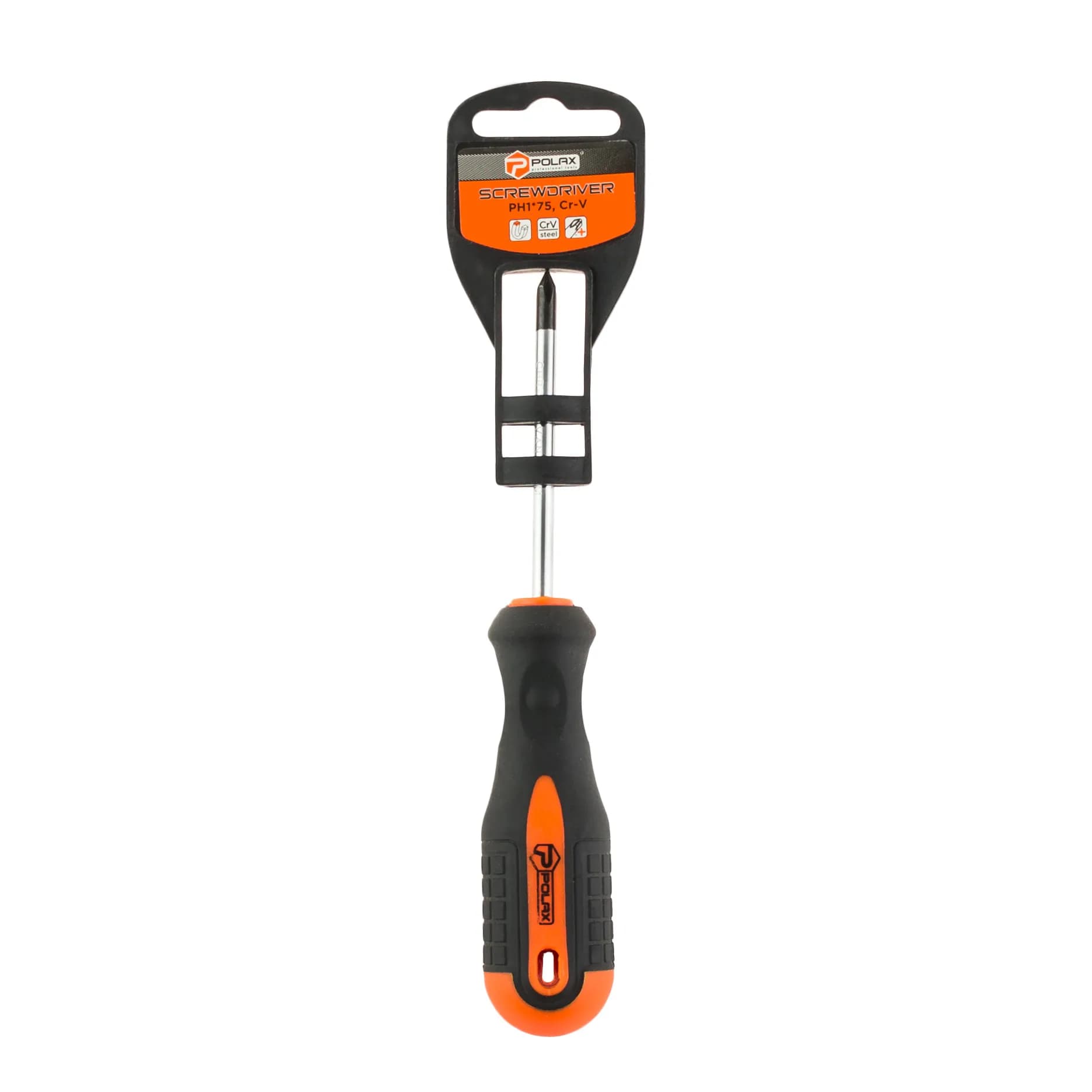 Отвертка Polax крестовая PH1 х 75, Cr-V (51-059) - 703583129