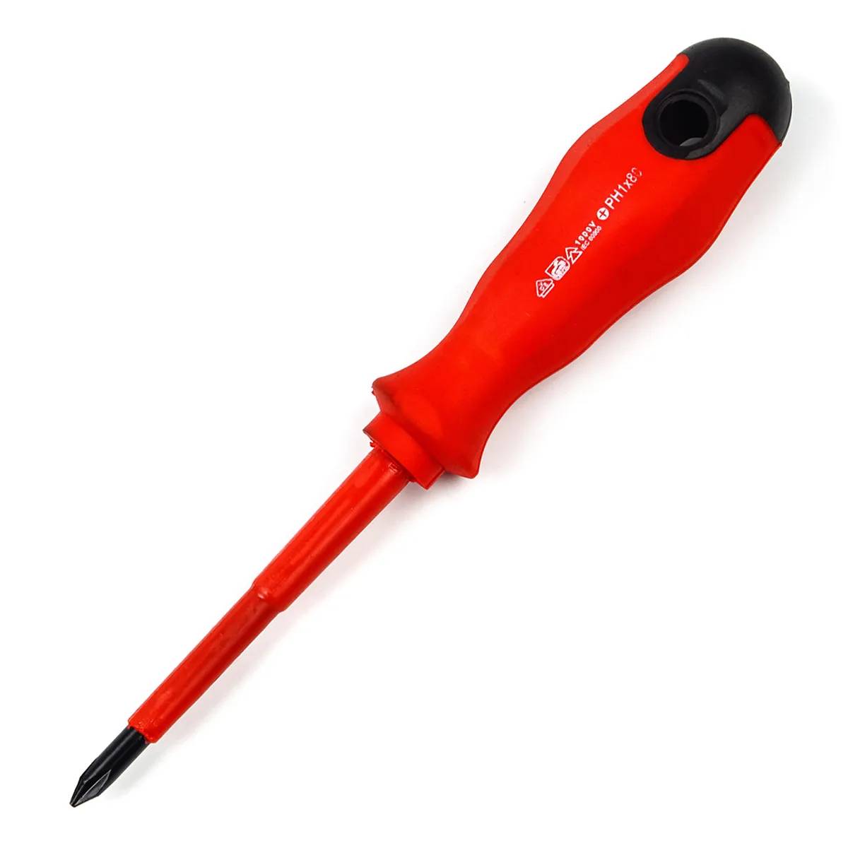 Отвертка диэлектрическая Polax крестовая PH1x80 мм, CrV (51-033) - 258435