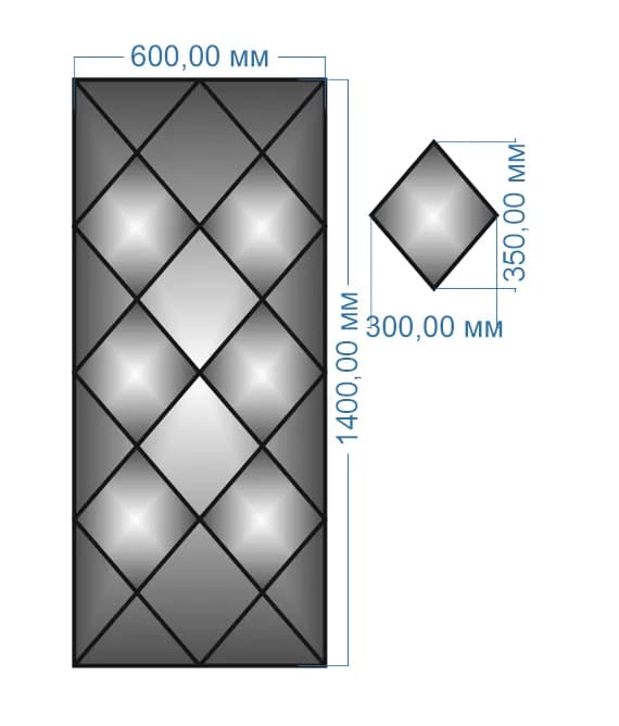 Дзеркальне панно YUF_GLASS 1400х600 мм - 258649