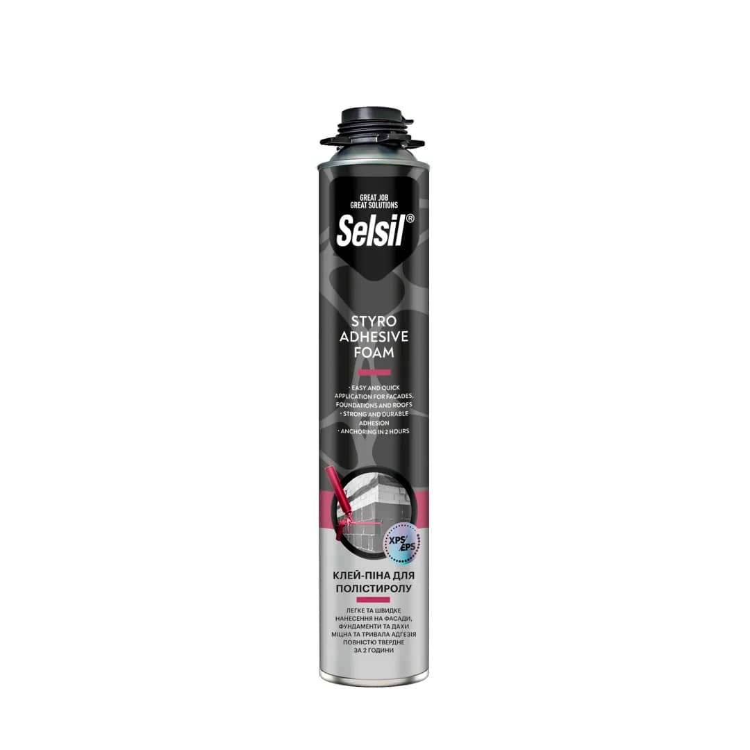 Клей-пена профессиональная Selsil Styro Adhesive Foam 750 мл/850 г - 258956