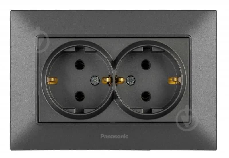 Розетка 2-на з з/к Panasonic Arkedia Slim, димч. - 662307812