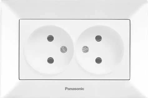 Розетка 2-на Panasonic Arkedia Slim, біла - 259368