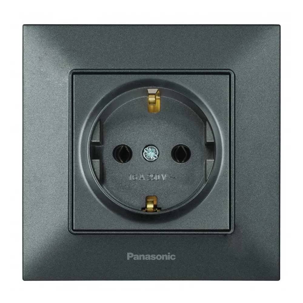 Розетка з з/к Panasonic Arkedia Slim, димч. - 259378