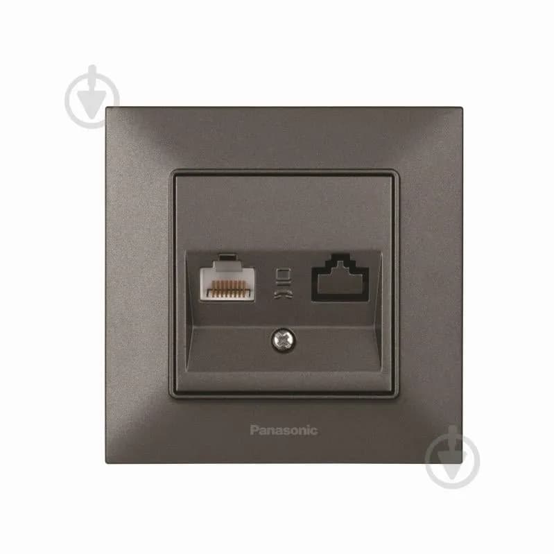 Розетка РС Рanasonic Arkedia Slim RJ45 CAT6e, димч. - 154709728
