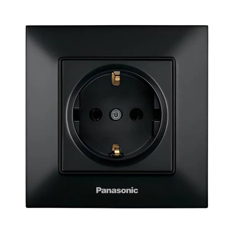Розетка Panasonic Arkedia Slim 2-на з з/к, чорн. - 259384
