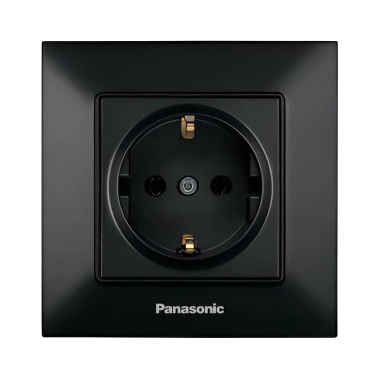 Розетка Panasonic Arkedia Slim 2-на з з/к, чорн. - 407562321