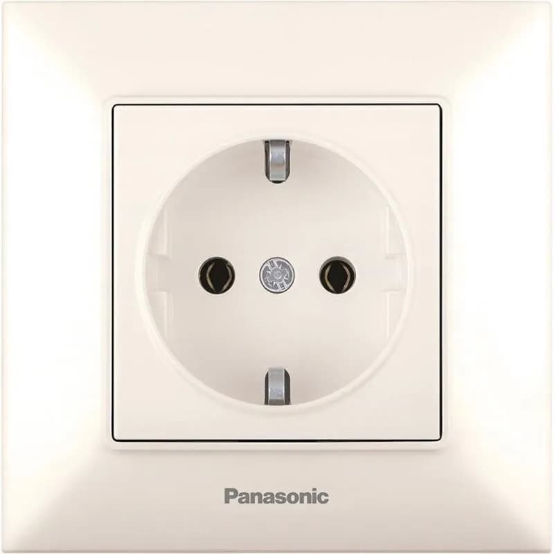 Розетка Panasonic Arkedia Slim з з/к, крем - 175551747