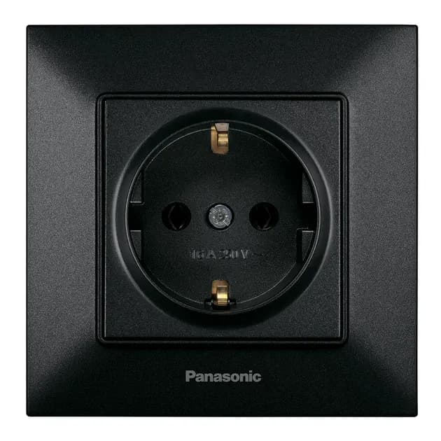 Розетка Panasonic Arkedia Slim з з/к, чорн. - 436251731