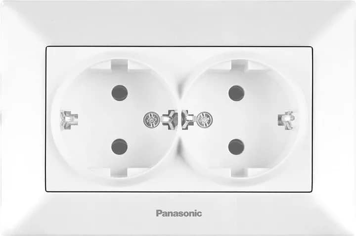 Розетка 2-на з з/к Panasonic Arkedia Slim, біла - 259399