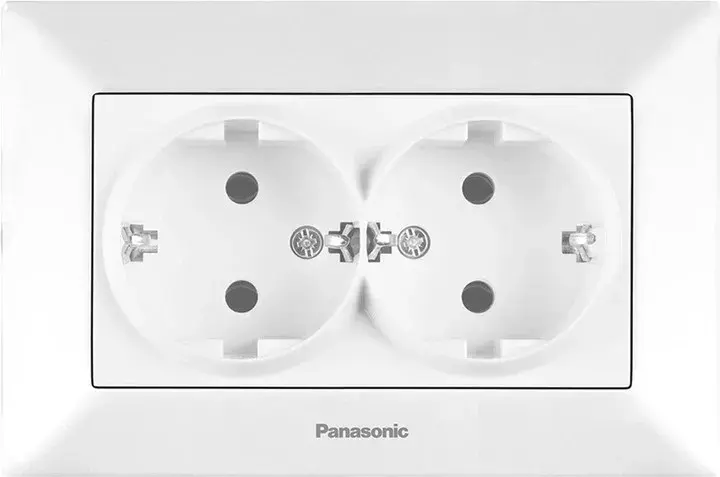 Розетка 2-на з з/к Panasonic Arkedia Slim, біла - 278357999