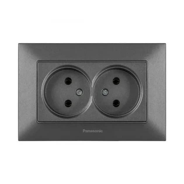 Розетка 2-на Panasonic Arkedia Slim, димч. - 259401