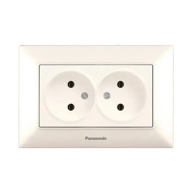 Розетка Panasonic Arkedia Slim 2-на, крем - 442202969