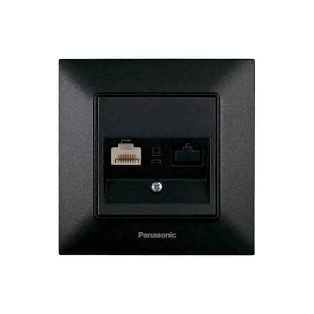 Розетка Panasonic Arkedia Slim РС RJ45 CAT6e, чорн. - 259408