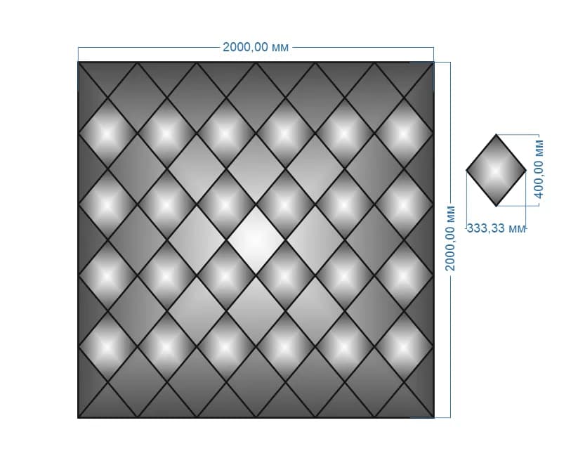 Дзеркальне панно Yuff_glass 2000х2000 мм - 488647746